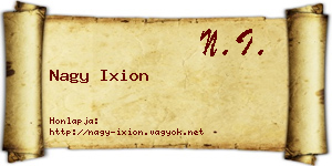 Nagy Ixion névjegykártya